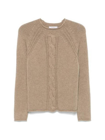 Pico Crew Neck Knit Top Brown - MAX MARA - BALAAN 1