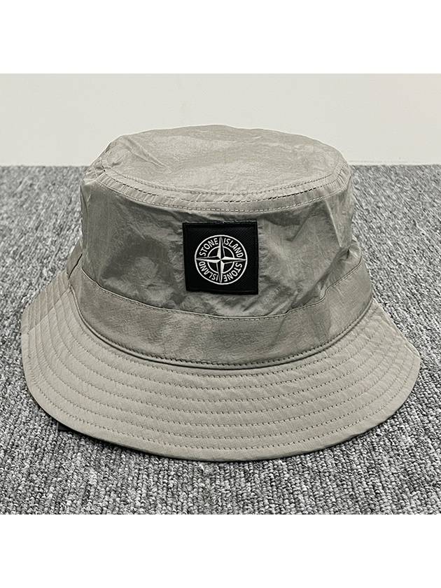 Logo Patch Nylon Metal Bucket Hat Green - STONE ISLAND - BALAAN 3