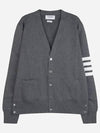 Milano Stitch 4-Bar Cardigan Medium Grey - THOM BROWNE - BALAAN 2