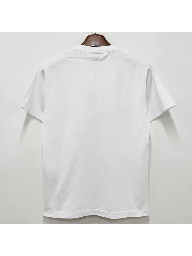 Logo Print Short Sleeve T-Shirt  White - STONE ISLAND - BALAAN 4