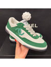 CC Logo Suede Kidskin Low Top Sneakers Green - CHANEL - BALAAN 2