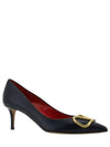 V Logo Signature Smooth Leather Pumps Black - VALENTINO - BALAAN 2