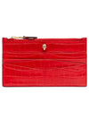 Logo Flat Zipper Card Wallet Deep Red - ALEXANDER MCQUEEN - BALAAN.