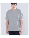 Men's Center Back Striped Short Sleeve T-Shirt Light Grey - THOM BROWNE - BALAAN 2