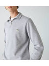 Logo Half Zip Up Cotton Sweatshirt Grey - LACOSTE - BALAAN 6