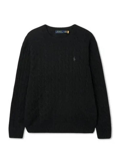 Cable knit wool cashmere sweater black - POLO RALPH LAUREN - BALAAN 2