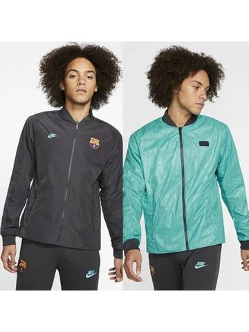 01CI1310070X BarcelonaReversible Jacket 19 20 SeasonGray Teal Green - NIKE - BALAAN 1