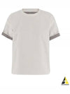 Double Layer Cotton Check Short Sleeve T-Shirt White - BOTTEGA VENETA - BALAAN 2