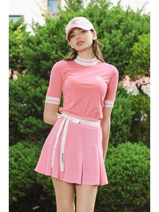 POINT RIBBON Tail Flare Skirt PINK - MONBIRDIE GOLF - BALAAN 1