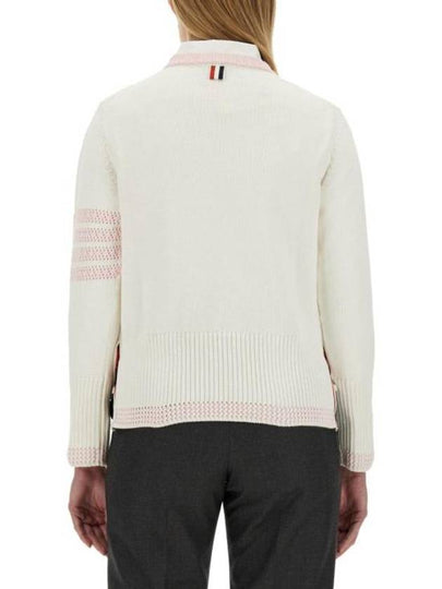 4 Bar Stripe Cotton Sweatshirt White - THOM BROWNE - BALAAN 2