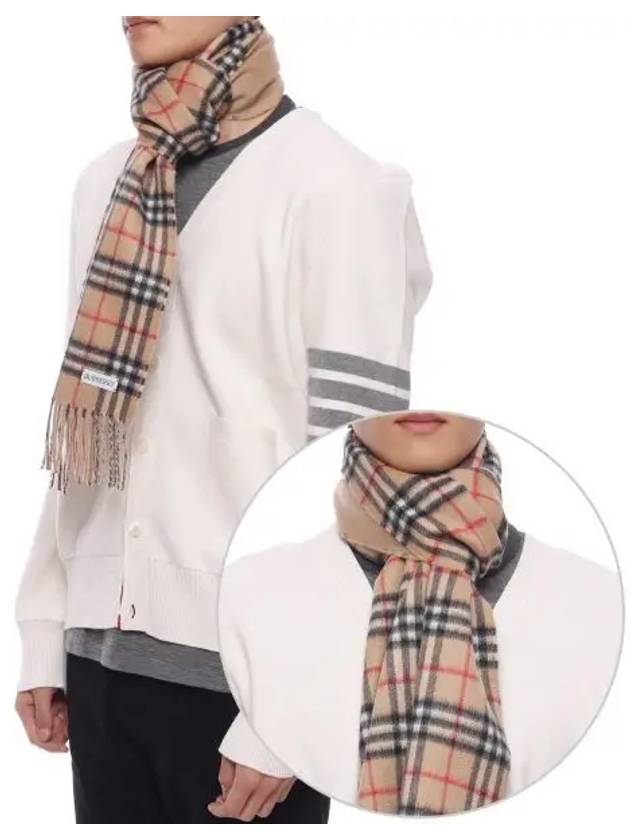 Check Cashmere Scarf Beige - BURBERRY - BALAAN 2