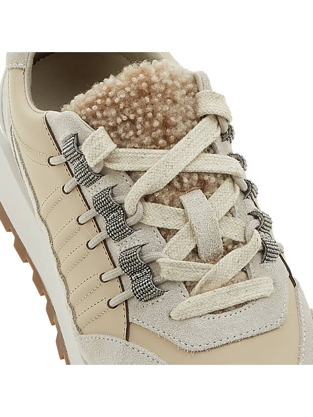 Women's Wool Low Top Sneakers Beige - BRUNELLO CUCINELLI - BALAAN 9