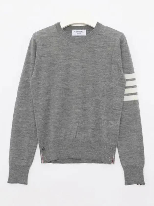 4-Bar Merino Jumper Wool Knit Top Light Grey - THOM BROWNE - BALAAN 2