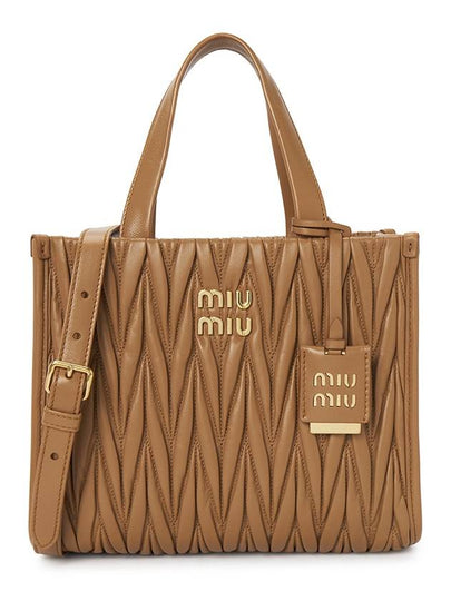 Matelasse Nappa Leather Tote Bag Caramel - MIU MIU - BALAAN 2