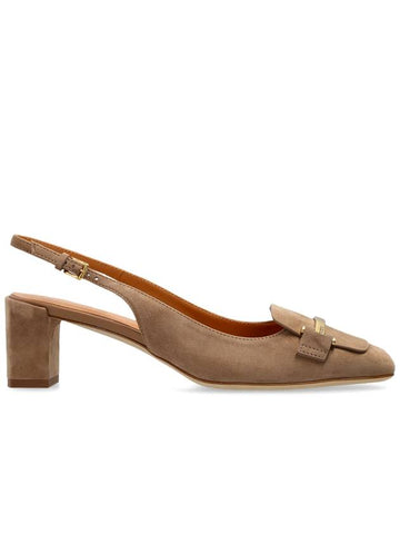 Tod’s Suede Heeled Shoes, Women's, Beige - TOD'S - BALAAN 1