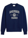 Logo Print Sweatshirt Navy - AMI - BALAAN 2