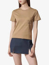 Logo Cotton Short Sleeve T-Shirt Brown - MAX MARA - BALAAN 2