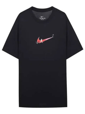 Dri Fit Logo Print Cotton Short Sleeve T-shirt Black - NIKE - BALAAN 1