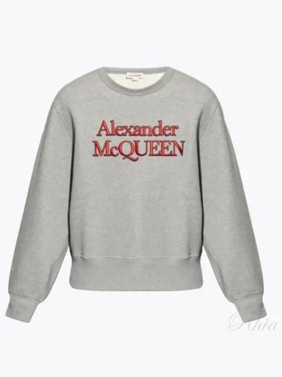 Embroidery Logo Sweatshirt Grey - ALEXANDER MCQUEEN - BALAAN 2