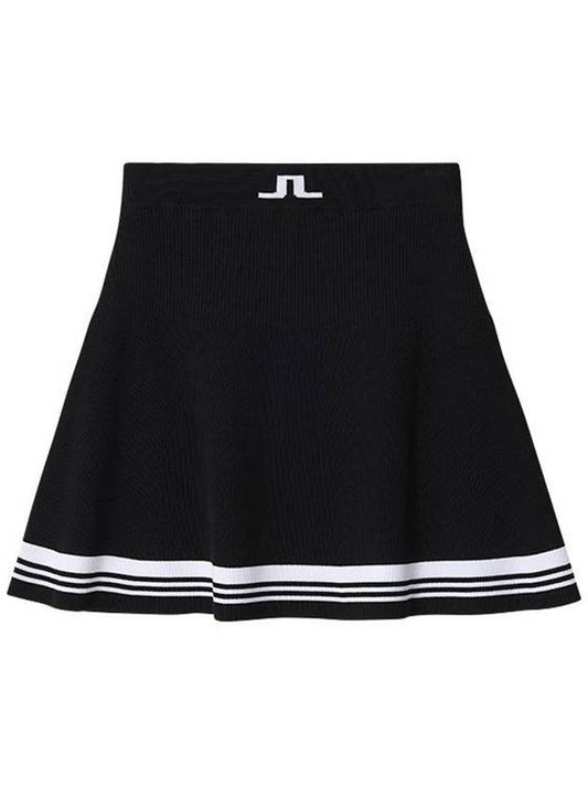 SS Women s Golf Frida Striped Knit Skirt Black - J.LINDEBERG - BALAAN 1