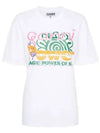 Relaxed Power of Sun Cotton Short Sleeve T-Shirt White B0481010388 - GANNI - BALAAN 2