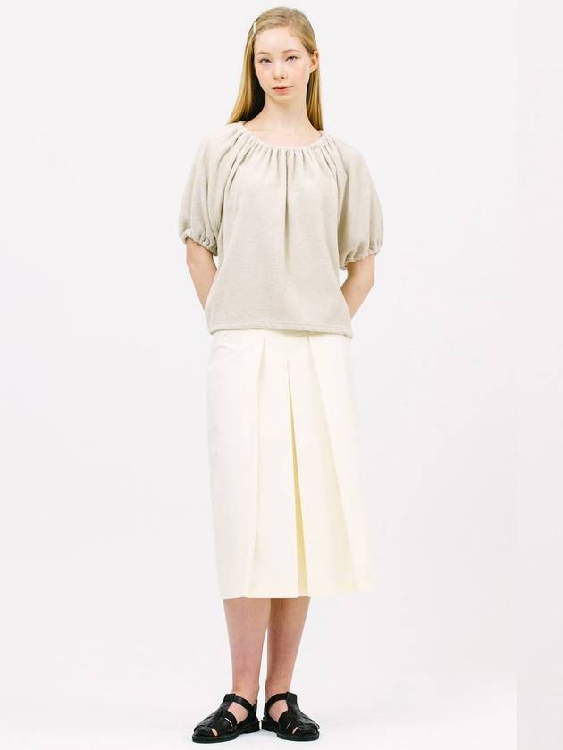 3 tuck A line skirt_lemon butter - JUN BY JUN K - BALAAN 3