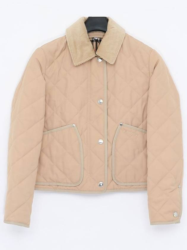 Stripe Point Collar Quilted Jacket Brown - BURBERRY - BALAAN 3