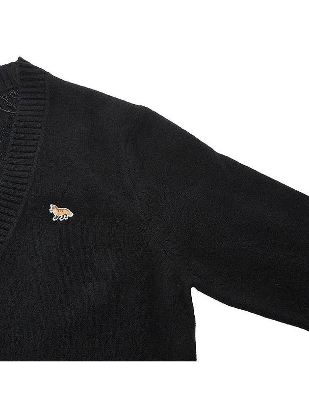 Baby Fox Patch Cosy Cardigan Black - MAISON KITSUNE - BALAAN 5