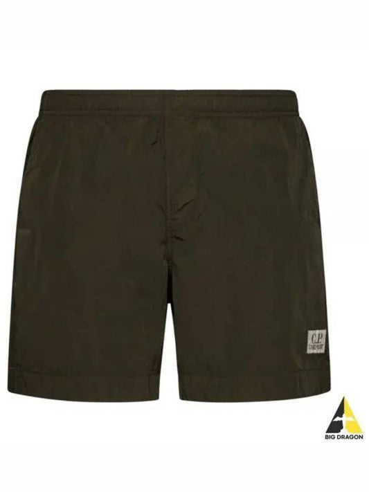 Eco-Chrome R Logo Patch Swim Shorts Green - CP COMPANY - BALAAN 2