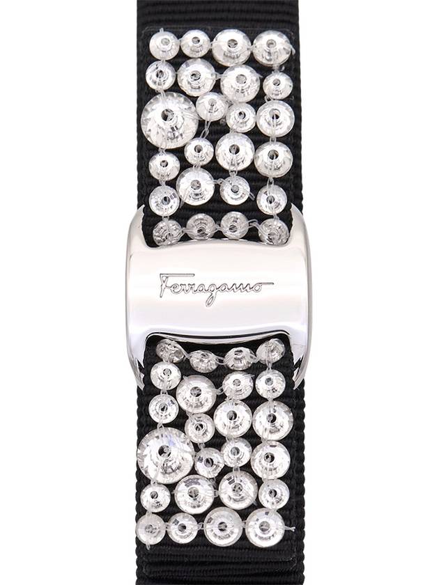 Women's Vara Bow Crystal Hair Clip Black - SALVATORE FERRAGAMO - BALAAN 6