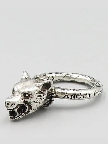 Anger Forest Wolf Head Silver Ring No 13 - GUCCI - BALAAN 1