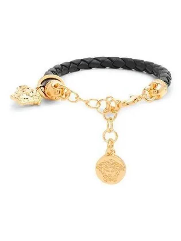 Women s Medusa Logo Leather Bracelet Black DG0G353 DMTN6 - VERSACE - BALAAN 1