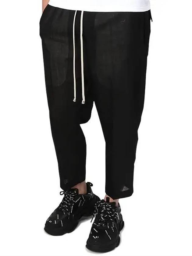 Men's Phlegethon Drawstring Crop Track Pants Black - RICK OWENS - BALAAN 2