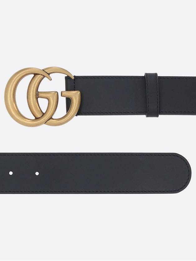 GG Marmont Buckle Leather Belt Black - GUCCI - BALAAN 6