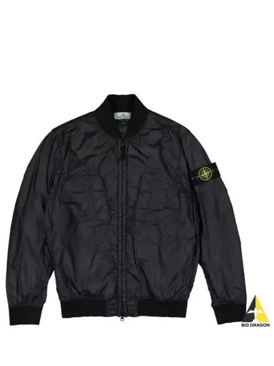 Logo Patch Bomber Jacket Black - STONE ISLAND - BALAAN 2