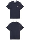 Logo Patch Short Sleeve T-Shirt Navy - STONE ISLAND - BALAAN 5