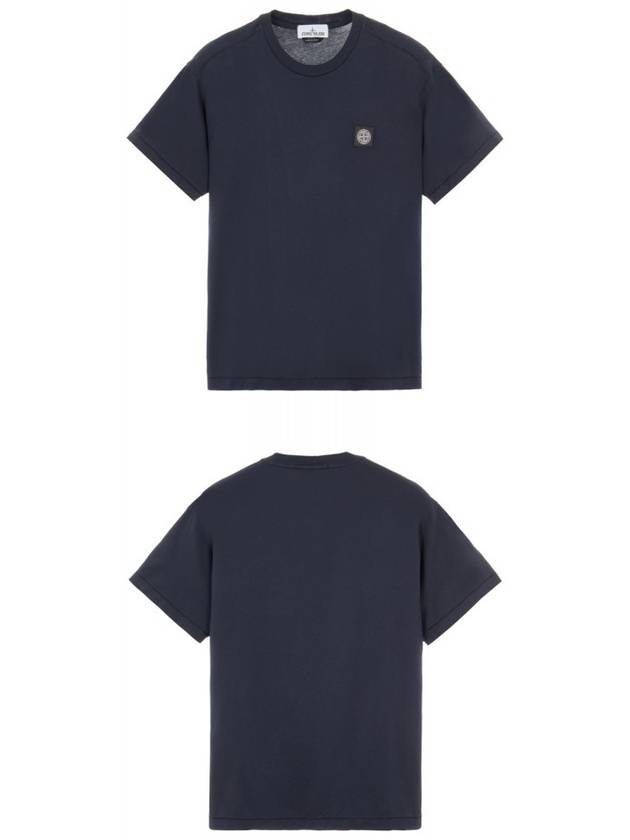 Logo Patch Short Sleeve T-Shirt Navy - STONE ISLAND - BALAAN 5