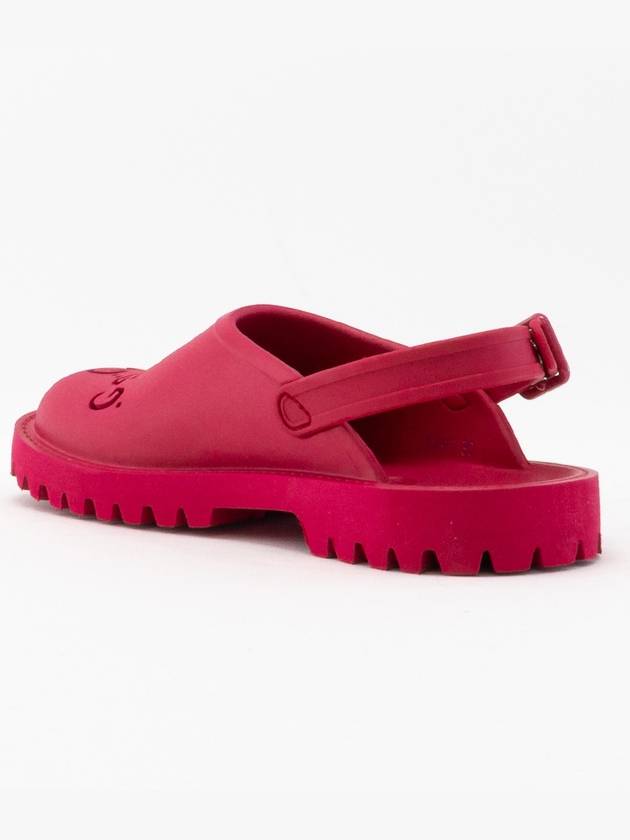 Kids GG Logo Rubber Sandals Pink - GUCCI - BALAAN 6