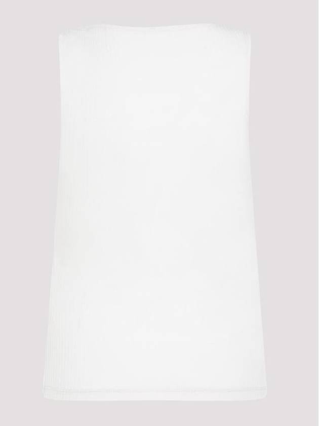 Cassandre Embroidered Logo Wool Sleeveless White - SAINT LAURENT - BALAAN 3