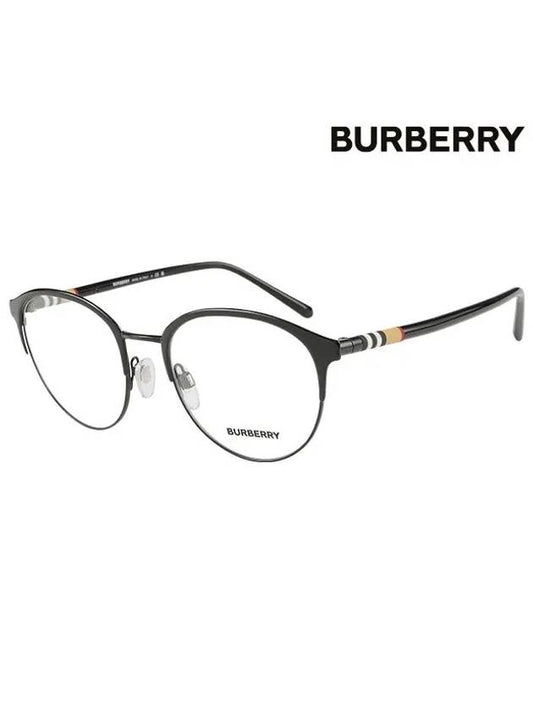 Eyewear Matte Round Half-Rim Eyeglasses Black - BURBERRY - BALAAN 2
