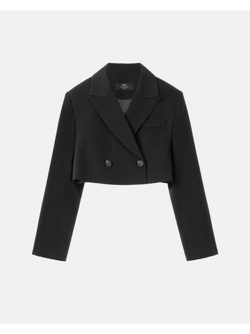 Colin Office Setup Double Button Peak Lapel Crop Jacket Black - RAMUSTUDIO - BALAAN 1