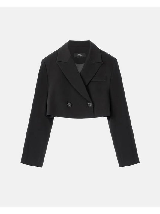 Colin Office Setup Double Button Peak Lapel Crop Short Jacket Black - RAMUSTUDIO - BALAAN 1