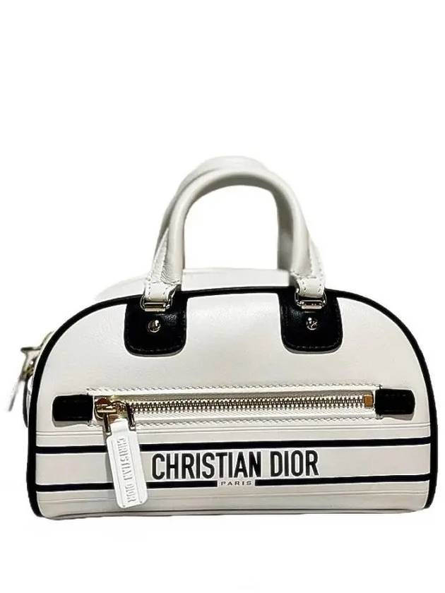 Zip Bowling Micro Calfskin Cross Bag White - DIOR - BALAAN 2