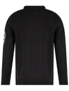 Men's Big Embroidered Logo Mock Neck Knit Top Black - STONE ISLAND - BALAAN 5