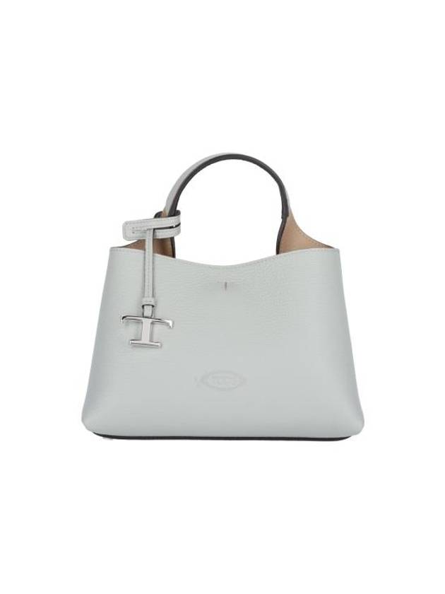 Logo Charm Leather Micro Tote Bag Grey - TOD'S - BALAAN 1