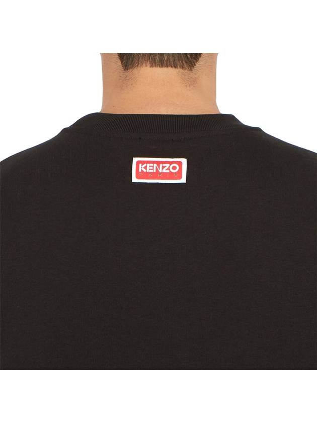 Logo Print Crew Neck Sweatshirt Black - KENZO - BALAAN 8