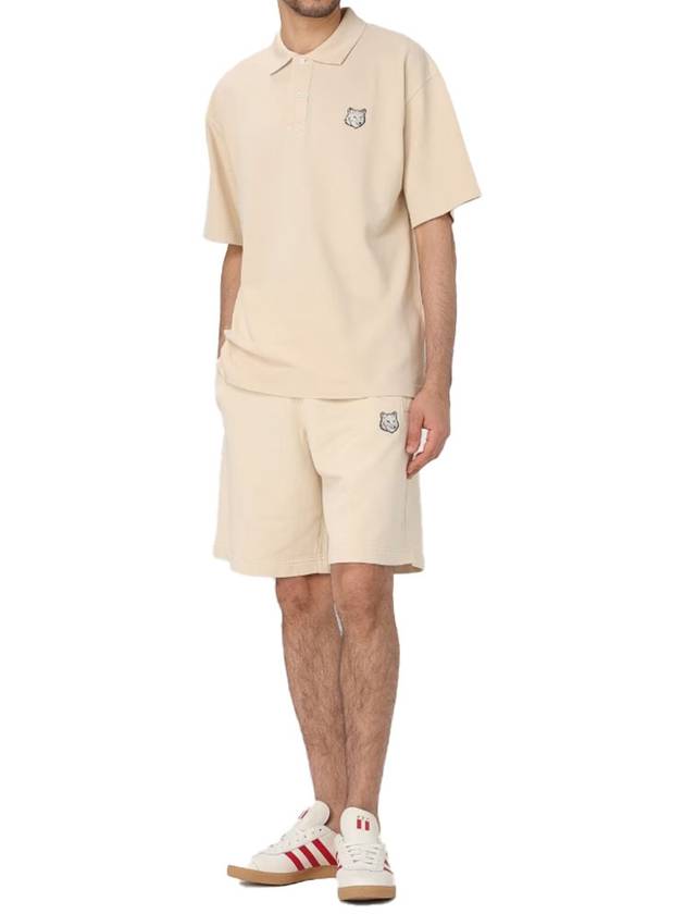 Bold Fox Head Patch Oversized Polo Shirt Beige - MAISON KITSUNE - BALAAN 6