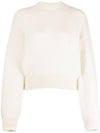 Intarsia Knit Logo Crew Neck Knit Top Ivory - JACQUEMUS - BALAAN 1