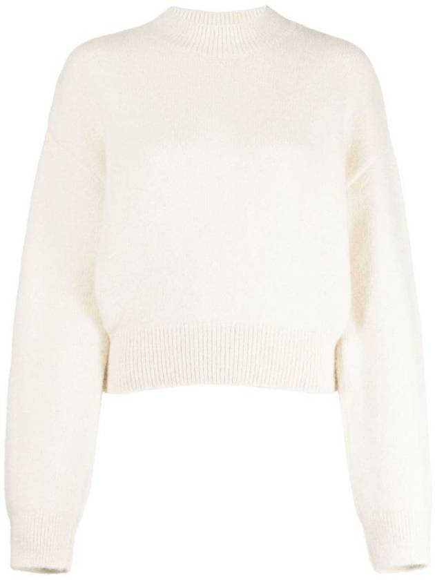 Intarsia Knit Logo Crew Neck Knit Top Ivory - JACQUEMUS - BALAAN 1