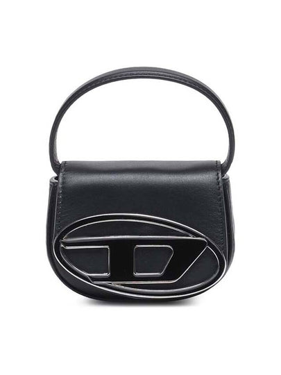 1DR Round Logo Leather Mini Shoulder Bag Black - DIESEL - BALAAN 2